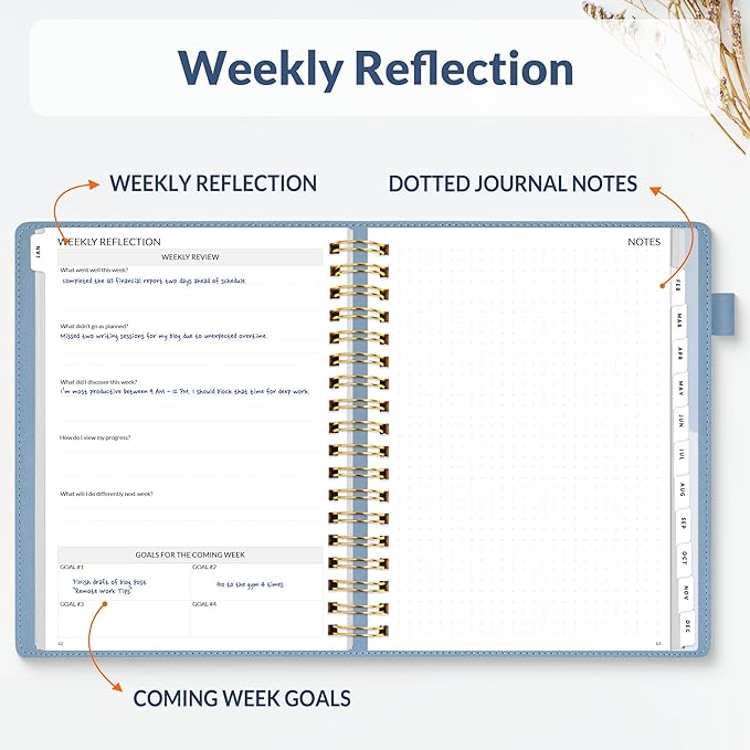 SUNEE 2026 Planner 5.9" x 8.3" – Dated Productivity Planner for Time Management - Daily,Weekly & Monthly Planner to Achieve Goals - Planner 2026 dated from January 2026 – December 2026,Grey Blue