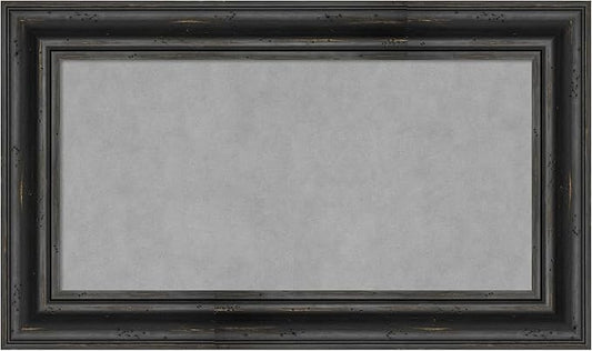 Amanti Art Black Framed Magnetic Board 17x29 Small Vision Board for use with Magnets, 100% Metal Sheet to Display Items as Office Decor or for Home Organization in mudroom, Kitchen or Kids Room