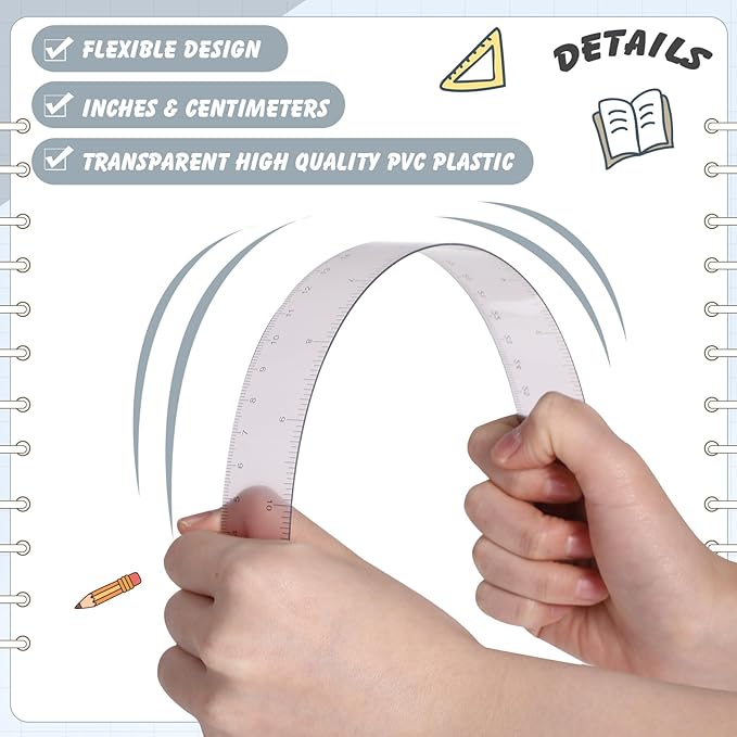 ForraFun 120 Pcs 12 Inch Plastic Ruler Bulk Colorful Transparent Ruler with Imperial and Metric Scales for Back School Office Supplies Home Tool Operation Measuring Drawing(Morandi Color)