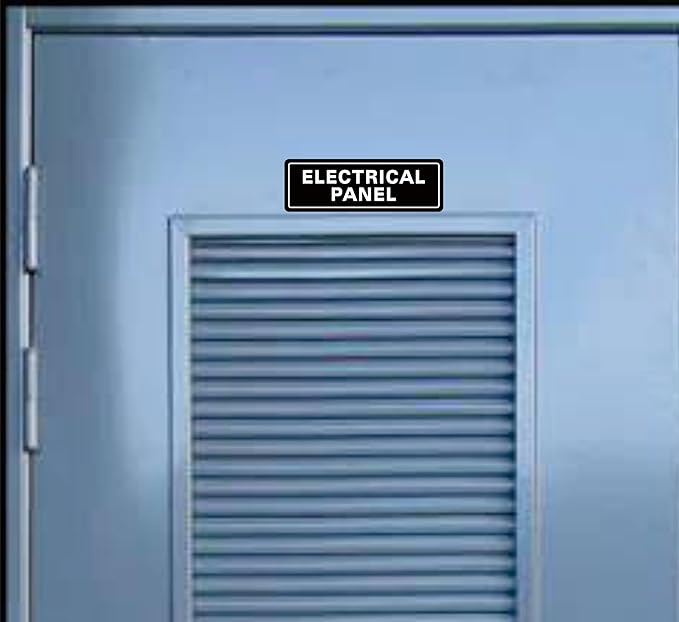 Electrical Panel Sign – Standard Electrical Cabinet Sign, Premium Durable Acrylic Material, Super Strong Self-Adhesive, Quick Installation, Suitable For Your Home And Business (9×3 Inches, Black)