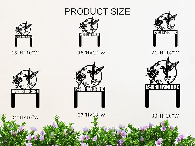 Personalized Hummingbird Metal House Numbers with Stake, Custom House Numbers for OutsidePersonalized House Number Sign, Custom Address Yard Signs with Stakes, Personalized Housewarming Gifts