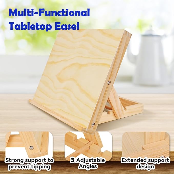 DRAWLEX Tabletop Easel - Easel for Painting, Adjustable Angle Art Easels for Painting, Art Supplies Gift for Christmas Birthday for Adults Student Artist, 13 4/5 Inches by 11 2/5 Inches