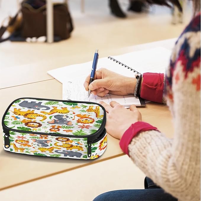 Pardick Pencil Case，Cute Animals Big Capacity Pencil Pouch Coin Pouch Stationery Organizer For Teen School