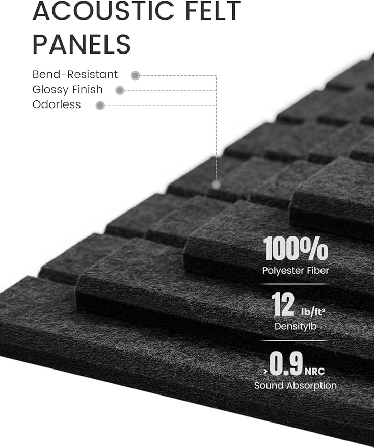 Fluxynara Large Felt Bulletin Board 48" x 36" Cork Board Alternative-12 Pack with 70 Safe Removable Adhesive Tabs, Cork Boards for Walls Cork Board for Home Office Classroom Pin Board (Charcoal Gray)