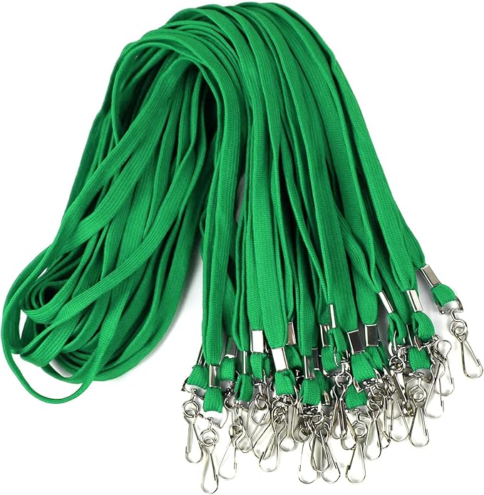 Ollain Badge Lanyards Flat Lanyard Swivel Hooks Durably Neck Bulk lanyards with Clip 100 Pack