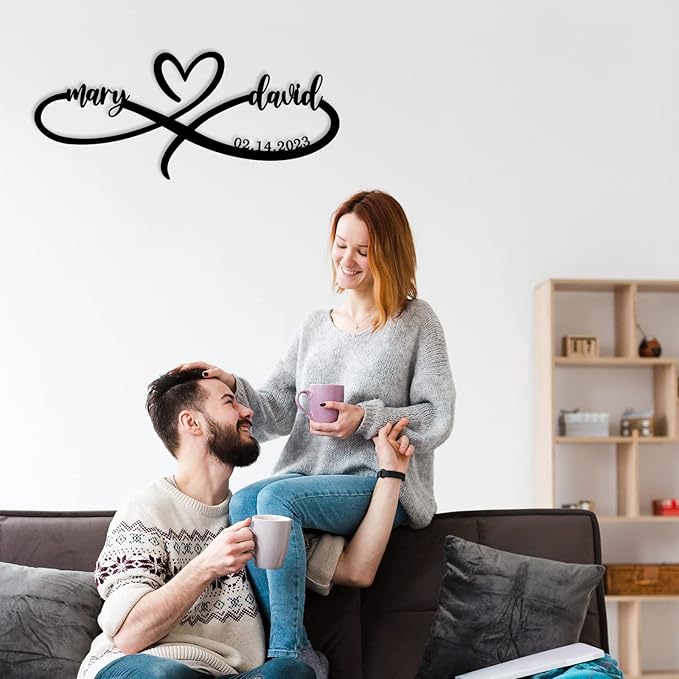 Personalized Valentine's Day Gift, Infinity Heart Wall Decor, Personalized Infinity Sign,Metal Infinity Sign with Names, Infinity Sign Wall Decor, Custom Infinity Heart Sign, Infinity Metal Wall Art