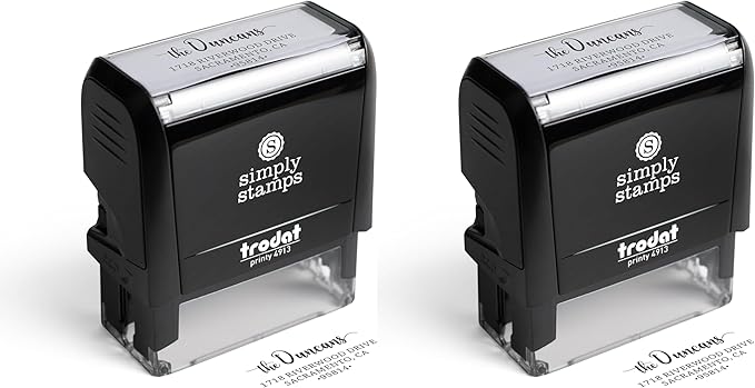 The Duncans Personalized Self-Inking Address Stamp | Envelope Return Address Stamp for Couples and Families | Custom Rubber Address Stamp (2, Large)
