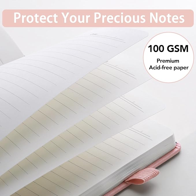 Thboxes 160 Pages Lined Journal Notebook, 5.71" X 8.27" Writing & Journaling Hardcover Executive Notebooks for Student Worker Women Men Notepads Journals for Writing Travel & Organization, Pink