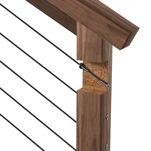 BLIKA 20 Pack 25 30 35 Degree Black Cable Railing Angle Beveled Protector Sleeves for 1/8" 5/32" 3/16", T316 Stainless Steel, Angle Protector Sleeves Stair Cable Railing Hardware Kit for Wood Posts