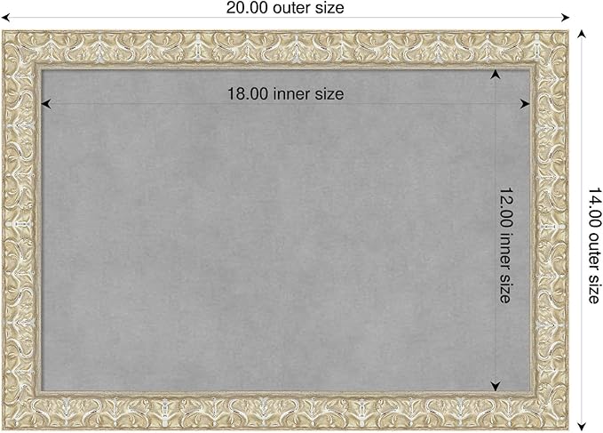 Amanti Art Silver Framed Magnetic Board 14x20 Small Vision Board for use with Magnets, 100% Metal Sheet to Display Items as Office Decor or for Home Organization in mudroom, Kitchen or Kids Room