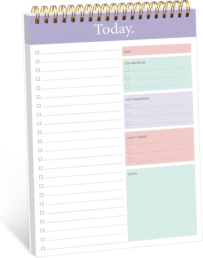 GOLDPEI To Do List Notepad - Daily Planner Notepad Undated 52 Sheets, 6.5" x 9.8" Planning Pad Checklist Productivity Note Pad for Work and Personal Organized