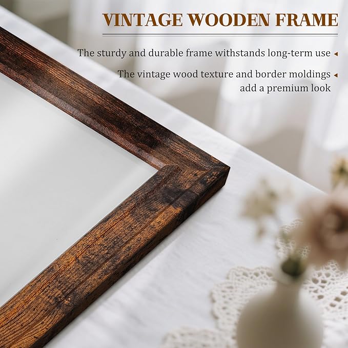 Large White Board for Wall, 48''x36'' Magnetic Dry Erase Board, 4'x3' Decorative Whiteboard with White Vintage Wooden Frame, Hanging Writing Board for Home Office School Classroom