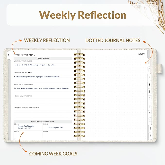 SUNEE 2026 Planner 8.5" x 11" – Dated Productivity Planner for Time Management - Daily,Weekly & Monthly Planner to Achieve Goals - Planner 2026 dated from January 2026 – December 2026,Beige