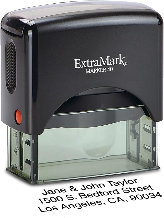 ExtraMark Return Address Stamp - Custom Self Inking Rubber Stamp - Personalized Stamp - Customizable Text with 15 Colors - Wedding Invitation & Housewarming Rubber Stamp