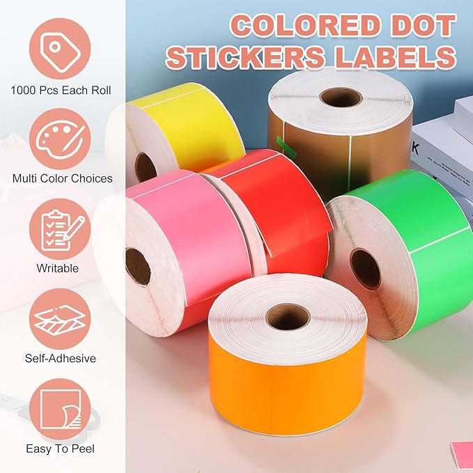 PATIKIL 1000Pcs Colored Coding Labels Stickers, 5x3 Inch Rectangle Inventory Stickers Self Adhesive Tags for Office Business Inventory Management Product Labeling Home Decor, Yellow
