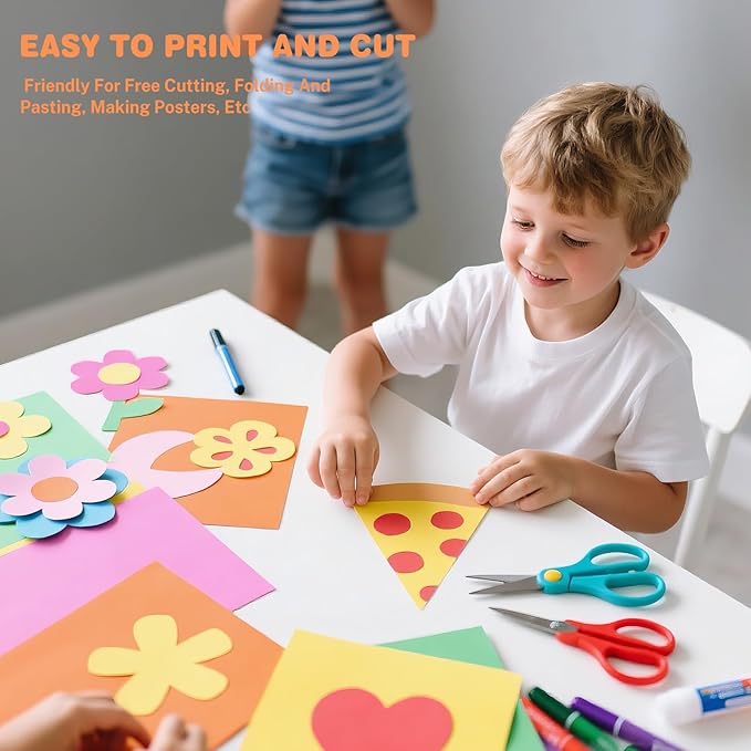 Cardstock 8.5 X 11, 40 Sheets 10 Colors Card Stock, 75lb/ 200gsm Copy Paper, Cardstock Printer Paper For Art, Drawing, Invitations, DIY Cards, Watercolor, Craft, Construction, School & Office Supplie