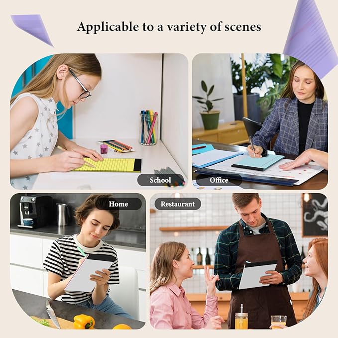 Nichela 6 Pack Note Pads 5 x 8 Inch Colored Small Legal Pads 5 x 8 Notepad Perforated Writing Pads Lined Paper Pads of Paper College Ruled Paper 30 Sheets Notebook To Do List for School, Office, Home