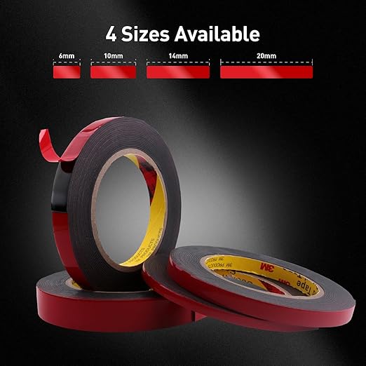 Automotive Acrylic Plus Attachment Tape 0.24" x 18Ft Made of 3M Pack of 2 Double Sided Tape PT1100 Heavy Duty for Moldings Claddings Panels Pads and Other Car Automotive Applications