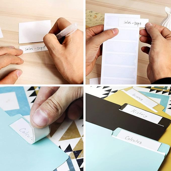 Juvale Clear Vinyl Binder Spine Label Pockets - Adhesive Label Pockets for Binders - Vinyl Sleeves for File Organizers - Clear Sleeves & Cardstock Inserts - 120 Holders & 126 Inserts, 1x3in