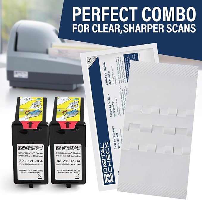 Triplenet Pricing Ink Cartridge Bundle with 2 Black Multi-Line Print 82-2120-984 and 15 Scanner Cleaning Cards and Sheets, Ideal Bundle for Businesses Needing Reliable C6GQRY55T9