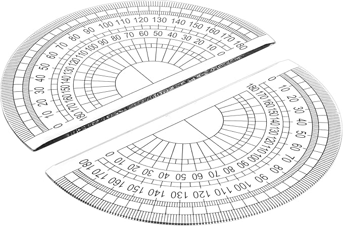 Nicunom 100 Pack Plastic Protractor 180 Degree Math Protractors Geometry Student Protractor, 4 Inches, Clear