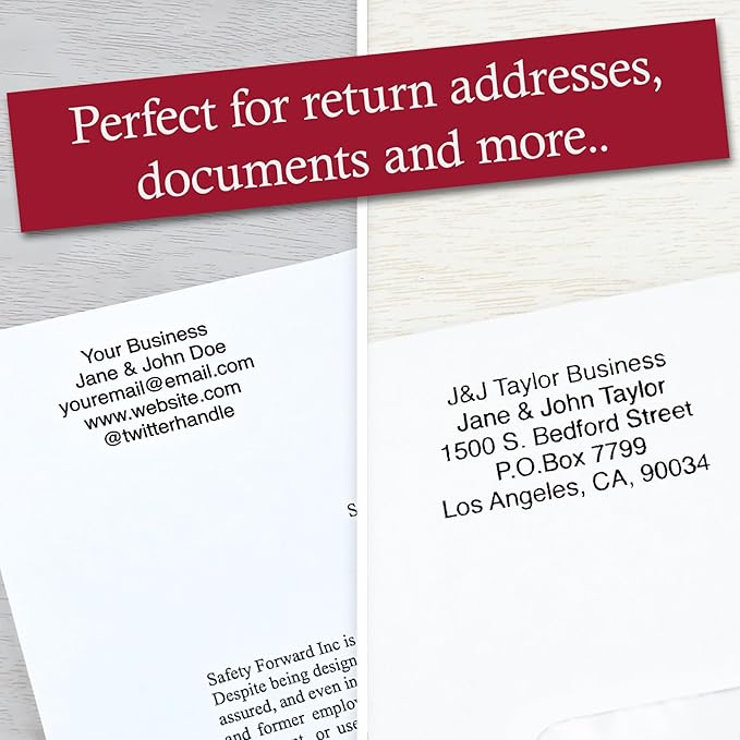 ExtraMark Return Address Stamp - Custom Self Inking Rubber Stamp - Personalized Stamp - Customizable Text with 15 Colors - Wedding Invitation & Housewarming Rubber Stamp