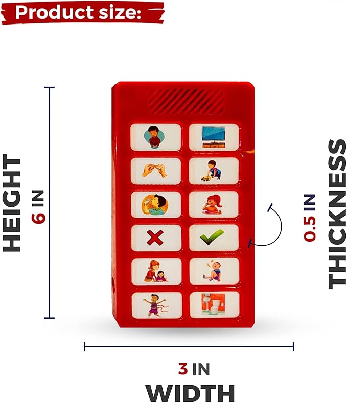 Tiny Talker Too - Special Supplies AAC Communication Device for Non-Verbal | Ideal for Children, Adults, Caregivers and Aid for Stroke Victims | Communication Board | Acc Device for Autism - 12 Button