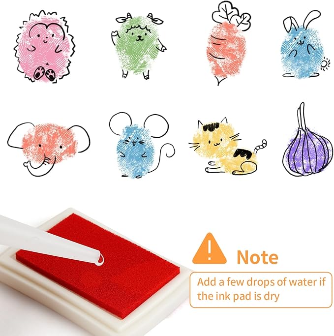 NIUBIER 15 Colors Craft Ink Pads, Washable Finger Stamp Pad for Kids Finger Painting, DIY Crafting, Paper, Wood Fabric, Rubber Stamps, Scrapbook Supplies
