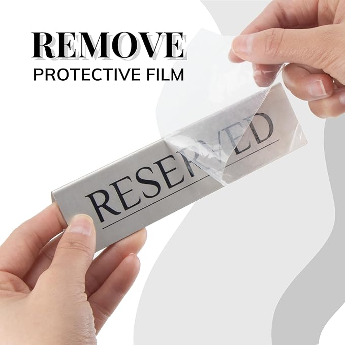 6 Reserved Table Signs – Silver Stainless Steel | Elegant, Durable & Reusable Reserved Signs for Wedding Receptions & Restaurants | Wedding Accessories & Restaurant Supplies by Adaptic Group®