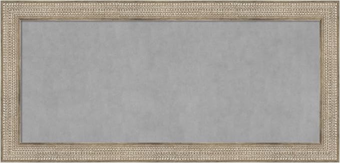 Amanti Art Silver Framed Magnetic Board 26x54 Oversize Vision Board for use with Magnets, 100% Metal Sheet to Display Items as Office Decor or for Home Organization in mudroom, Kitchen or Kids Room