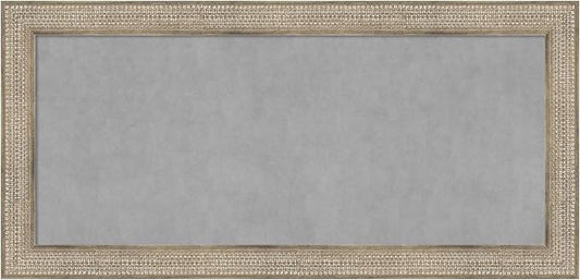 Amanti Art Silver Framed Magnetic Board 26x54 Oversize Vision Board for use with Magnets, 100% Metal Sheet to Display Items as Office Decor or for Home Organization in mudroom, Kitchen or Kids Room