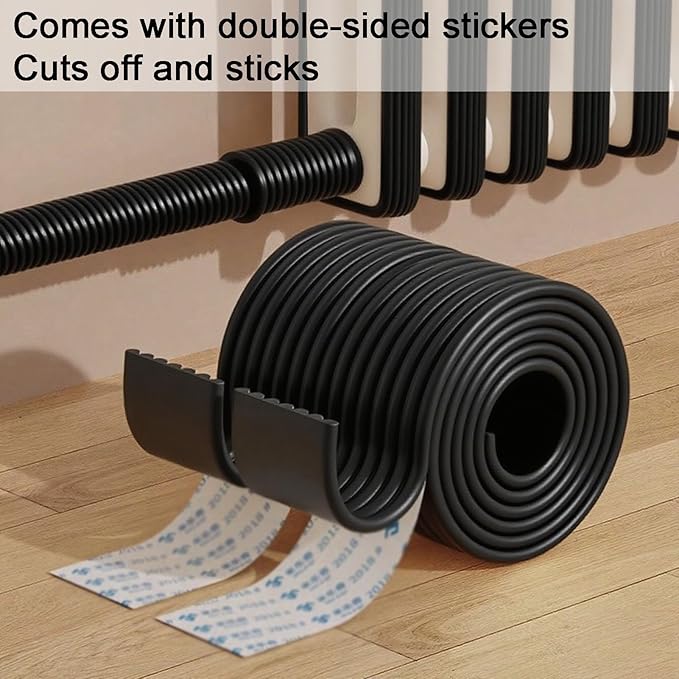 OYKSHDF Proof Edge Corner Protector, 2pcs 78.7in/200cm Furniture Safety Bumpers Guard Padding, Soft NBR Rubber Foam Adhesive Cushion, Fireplace Cabinets Table Desk Edges & Sharp Corners (Black)