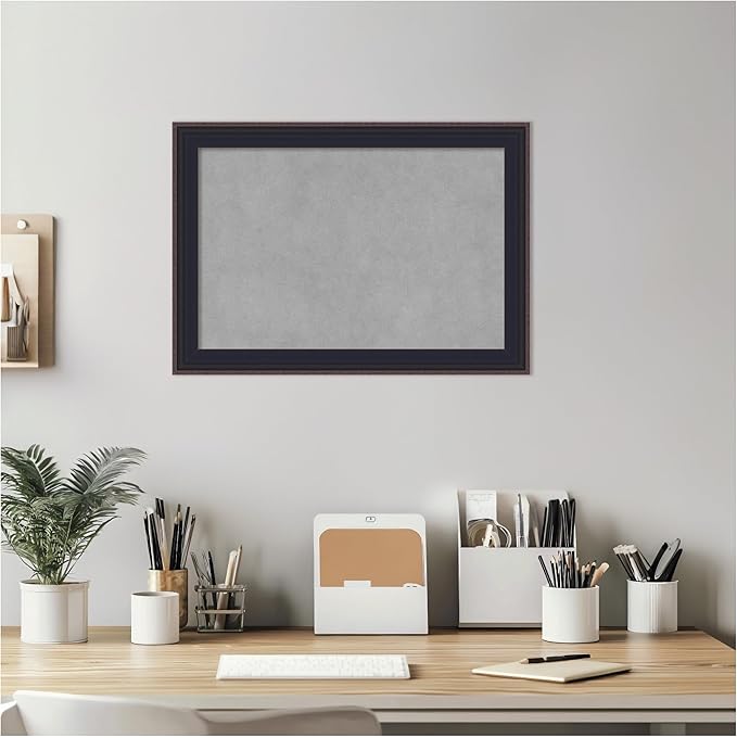 Amanti Art Black Framed Magnetic Board 15x21 Small Vision Board for use with Magnets, 100% Metal Sheet to Display Items as Office Decor or for Home Organization in mudroom, Kitchen or Kids Room
