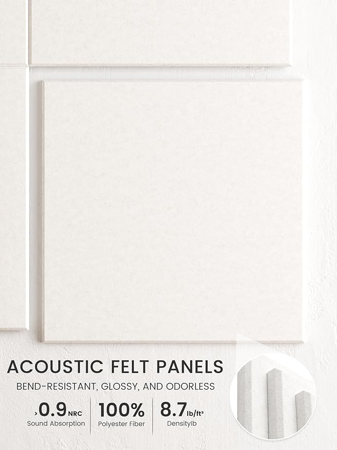 Bumusty Large Cork Board 36"x24" Alternative - 6 Pack Felt Wall Tiles with 40 Safe Removable Adhesive Tabs, 30 Pushpins, Cork Boards for Walls Pin Board Bulletin Board Office Decor (Milky White)