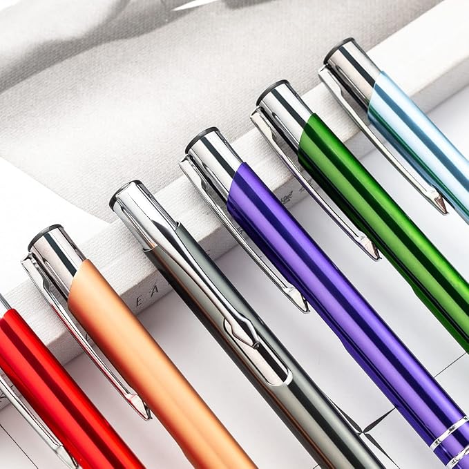 HH-STUDIO CUSTOM 50 Promotional Metal Ballpoint Pen Engraved With Your Logo Company Info or Message