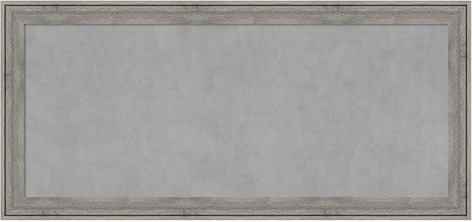 Amanti Art Grey Framed Magnetic Board 25x53 Oversize Vision Board for use with Magnets, 100% Metal Sheet to Display Items as Office Decor or for Home Organization in mudroom, Kitchen or Kids Room