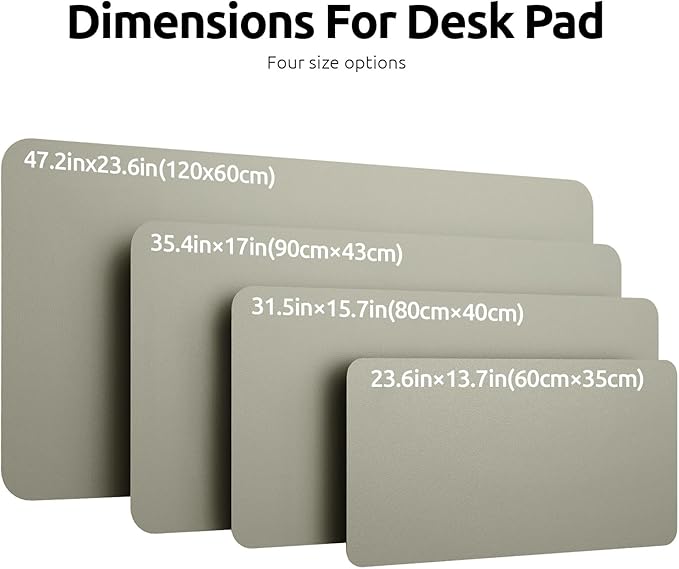 YSAGi Leather Desk Pad Protector, Office Desk Mat, Large Mouse Pad, Non-Slip PU Leather Desk Blotter, Laptop Desk Pad, Waterproof Desk Writing Pad for Office and Home (Olive Beige, 35.4" x 17")