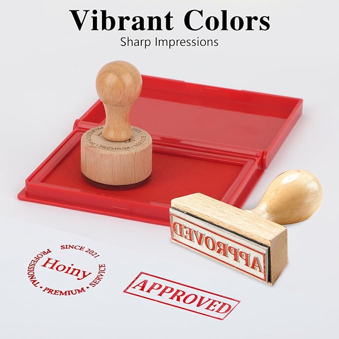 Red Stamp Pad, 4 x 2.5 Inch Premium Quality Ink Pad for Stamps, All-Purpose Felt Pad for Office and Crafting, Works with Rubber and Clear Stamps