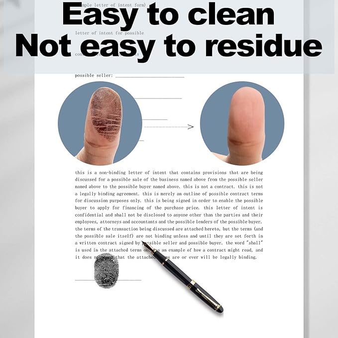 Fingerprint Ink Pad,Black Thumbprint Ink Pad for Notary Supplies Portable Fingerprint Kit for Identification Security ID Fingerprint Cards Law Enforcement Fingerprint Stamp Ink Pad