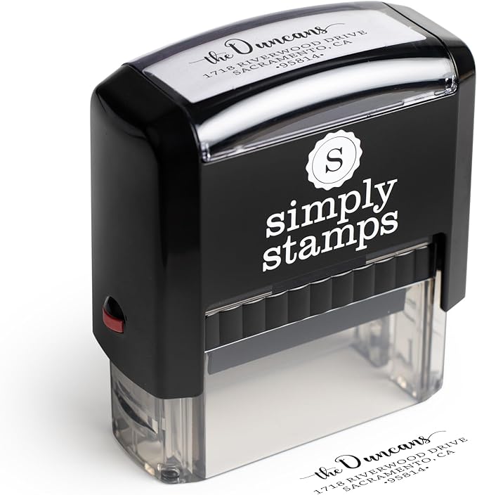 The Duncans Personalized Self-Inking Address Stamp | Envelope Return Address Stamp for Couples and Families | Custom Rubber Address Stamp (1, Medium)