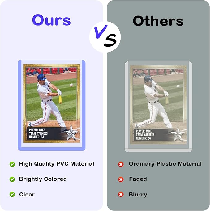 100ct 3"x4" Hard Card Sleeves - 75pt Hard Plastic Trading Card Protector, Rigid Clear Open-Top Card Sleeve, Fits Standard Trading, Baseball, Game Collectible Cards