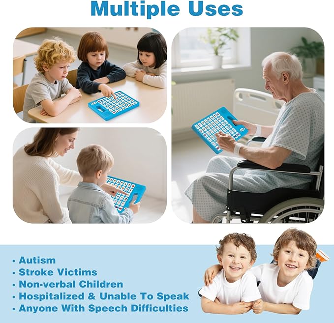 Joyreal AAC Device for Autism, Non Verbal Communication Tools for Speech Therapy & Stroke Rehab. Speech Communication Tablet, Autism Talking Aids with 8 Programmable Buttons (Blue)