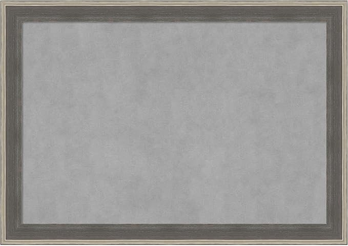 Amanti Art Grey Framed Magnetic Board 29x41 Large Vision Board for use with Magnets, 100% Metal Sheet to Display Items as Office Decor or for Home Organization in mudroom, Kitchen or Kids Room