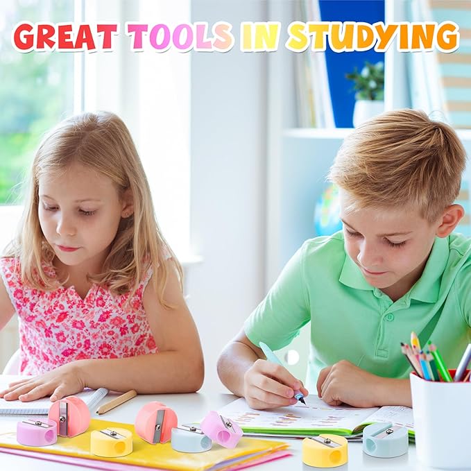 Fainne 800 Pcs Pencil Sharpeners Bulk for Kids Colorful Manual Pencil Sharpeners Compact Portable Handheld Crayon Back to School Supplies for Kids Students Home Office Classroom Prizes(Pastel Color)