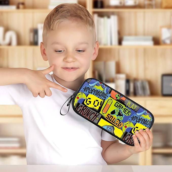Fitvc Large Pencil Case for Boys,Gamer Boys Pencil Pouch for Kids Teens School,Large Capacity Pen Box Marker Organizer for School