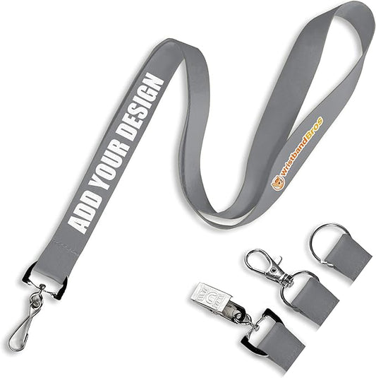 Wristband Bros Custom Lanyards For ID Badges, Keys & More | Add Text & Logos | Choose Your Attachment | Bulk Quantities For Events