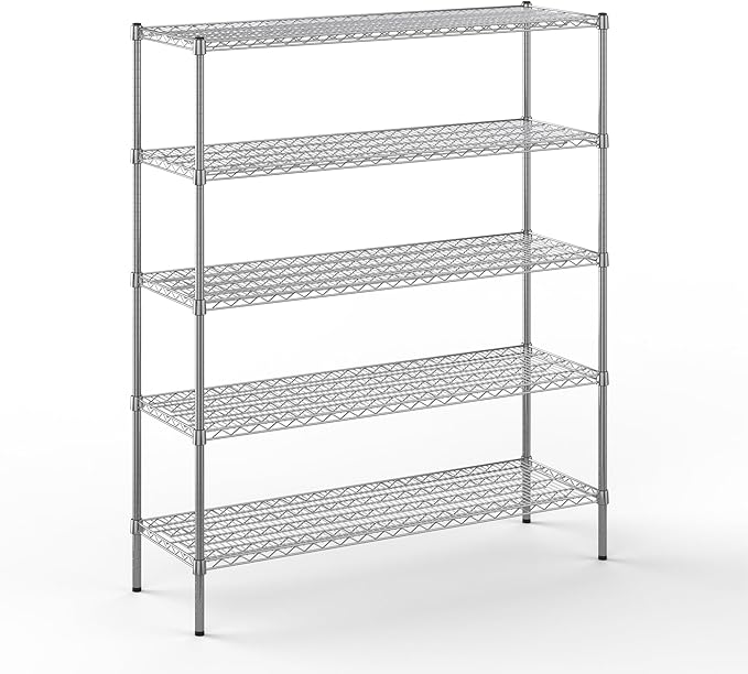 Regal Altair 18" Deep x 54" Wide x 64" Height Wire Shelving Kit | 5-Tier | NSF Commercial Storage Rack Unit
