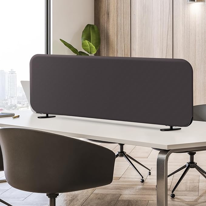 DECOLAB Desk Divider, Portable Desktop Privacy Panels Partition for Study, Home Office, Workplace, Students, Free Standing, Anti-Scratch, 48"x18", Iron