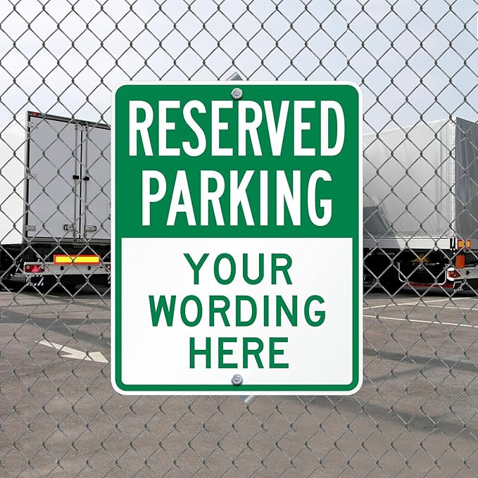 SmartSign 30 x 24 inch Custom “Reserved Parking” Metal Sign - Add Text, 80 mil Laminated Rustproof Aluminum, Green and White, Made in USA