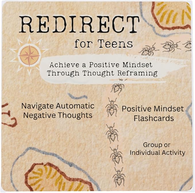 Redirect Flashcards – Challenge Negative Thinking | Transform Automatic Negative Thoughts (Ants) to Positive Affirmations | Used for Personal Growth, Classrooms, Group Therapy | Relieve Anxiety